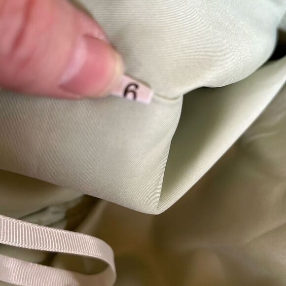 One Shoulder Pleated Satin Maxi Dress Size 6 Nwt Green - Picture 5 of 8